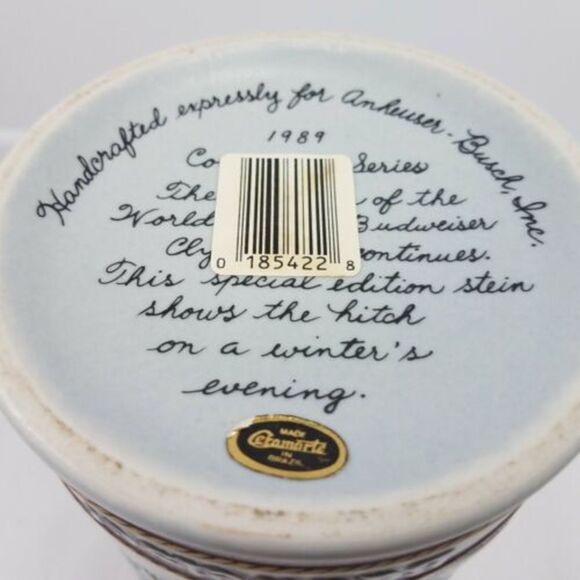 Anheuser Busch Budweiser Stein Beer Mug Bud Clydesdale 1989 Vintage Vtg - Picture 7 of 9